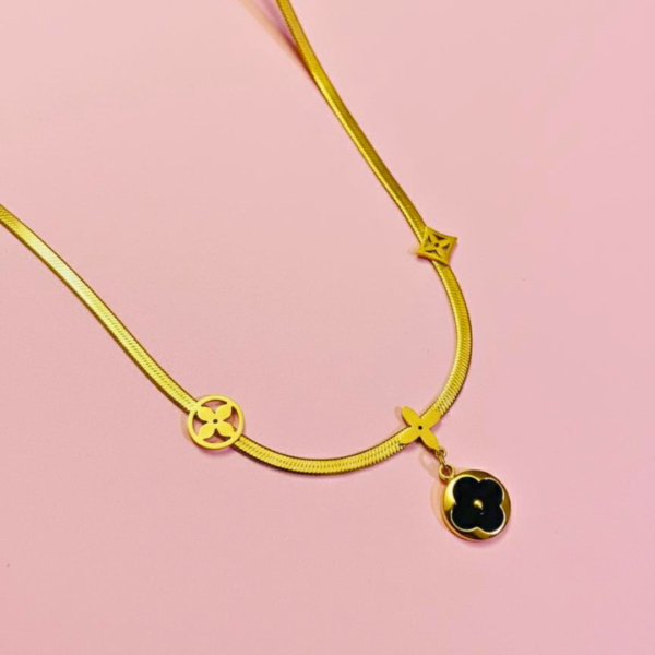 Black Clover Charm Necklace