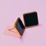 Bold Noir Square Studs