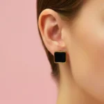 Bold Noir Square Studs - Image 3