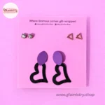 Funky Earrings with Studs – Pack of 3 - Image 2