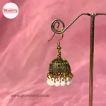 Classic Pearl Drop Jhumka Earrings - Image 2