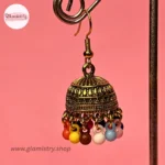 Multi-colored Drop Dome Jhumka Earrings