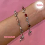 Ruby Red Tulip Crystal Bracelet – Silver-Tone Floral Bracelet for Women - Image 4
