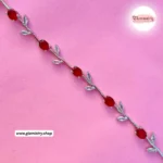 Ruby Red Tulip Crystal Bracelet – Silver-Tone Floral Bracelet for Women - Image 3