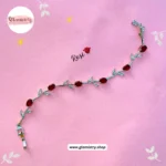 Ruby Red Tulip Crystal Bracelet – Silver-Tone Floral Bracelet for Women - Image 2